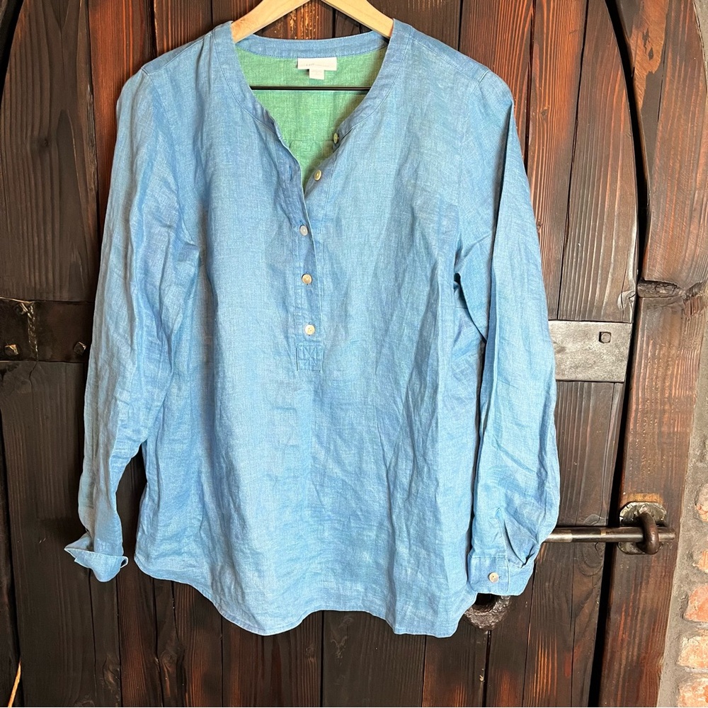 J.Jill two-tone linen shirt S